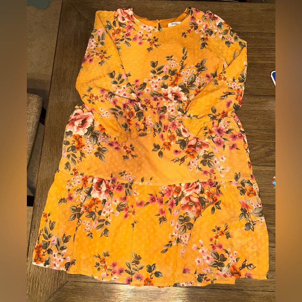 EUC Girls Size 16 Dress Speechless Kids Brand Flowers Golden Yellow Party Easter